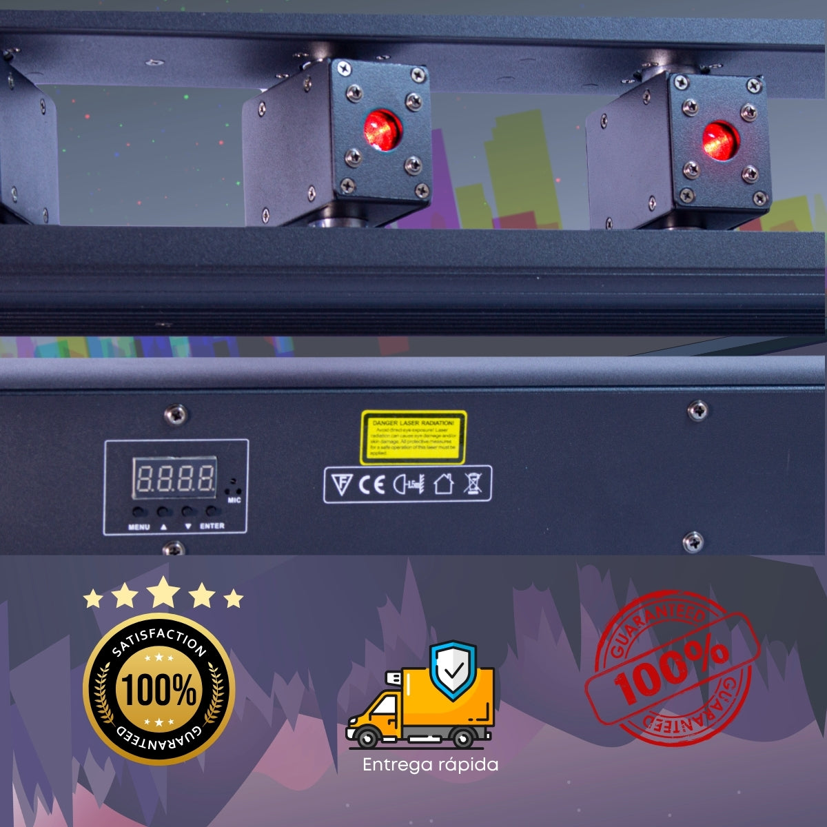 Ribalta Moving Laser Pan E Tilt  Saída 6 Saídas Laser