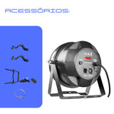 Canhão Refletor 18 Leds Rgbwa UV 18w 6 em 1 dmx Dj