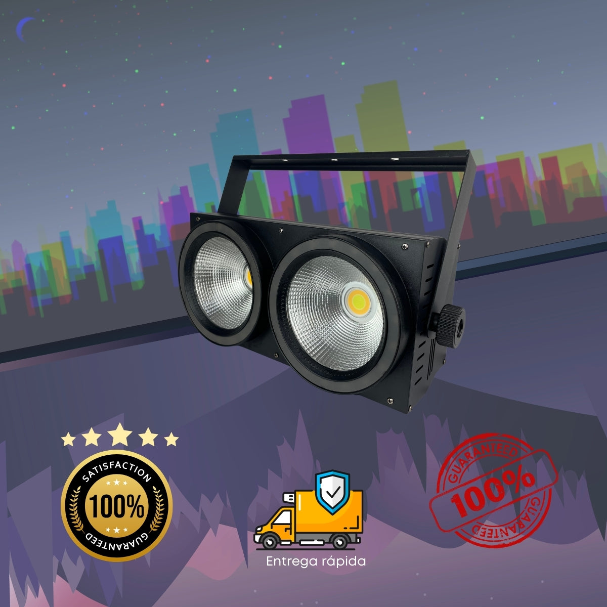 Mini Brut Led 200w RGB e Branco Frio Branco Quente Strobo Dmx