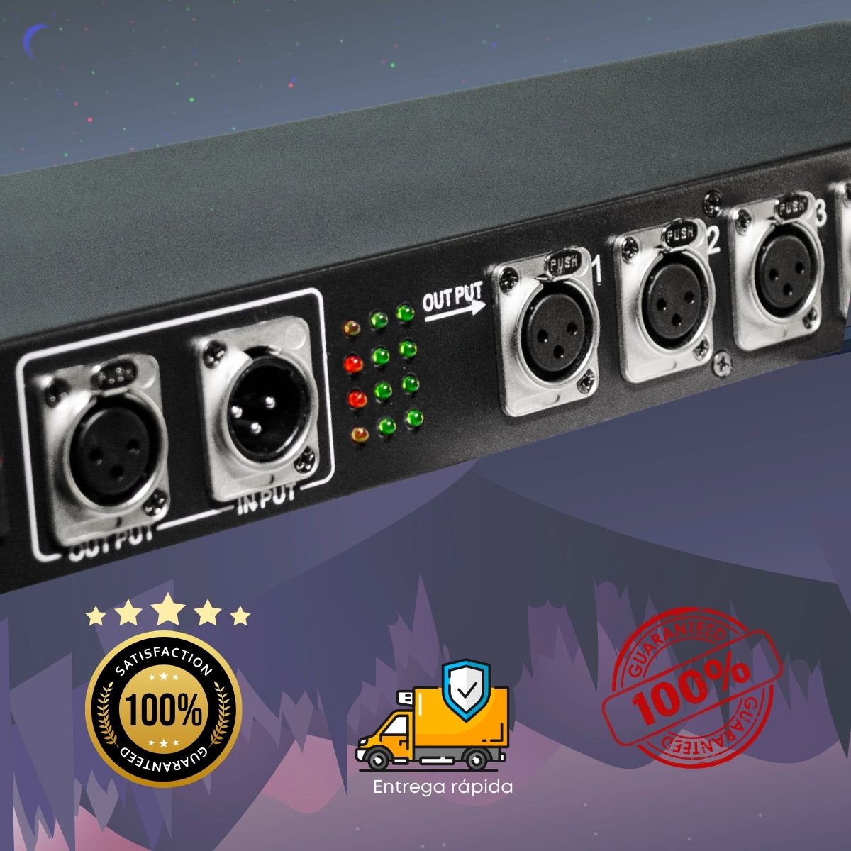 Spliter Divisor DMX Inteligente Com 8 Saídas