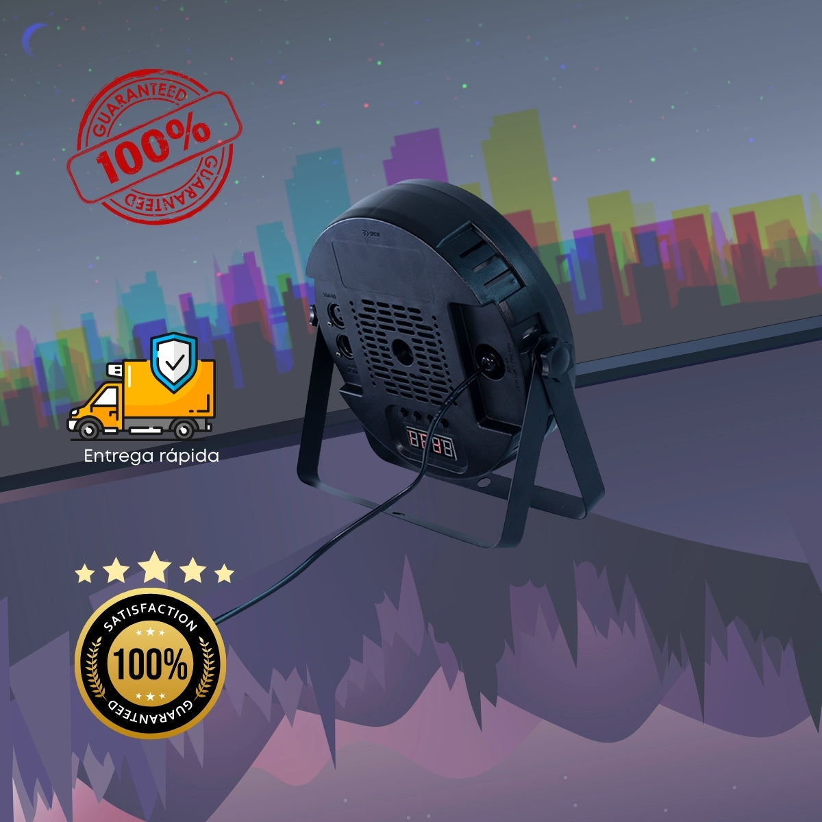 Canhão Refletor Rgb 173 Led Smd Digital Dmx 80w Strobo