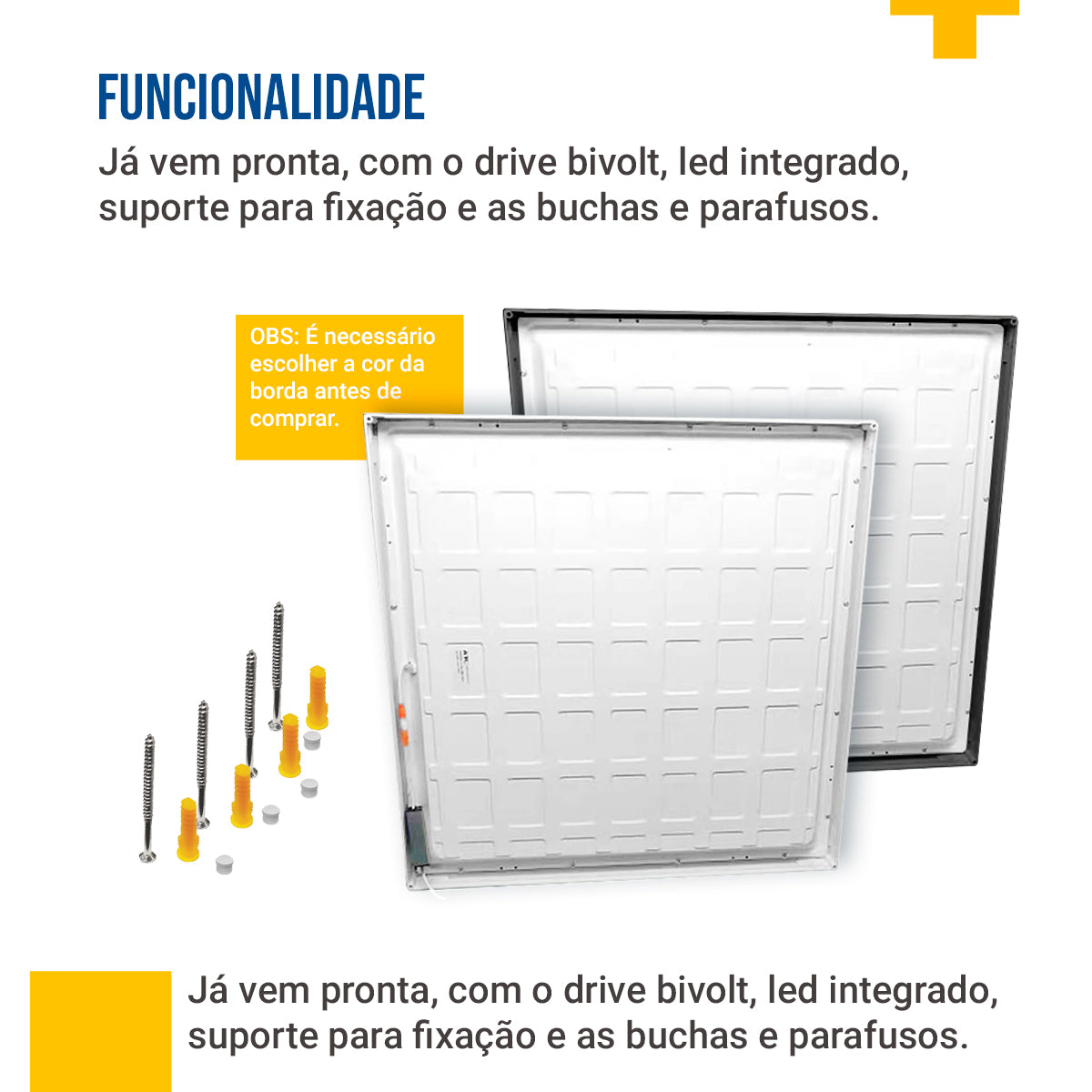 Luminária Painel Led 60x60 48w Sobrepor Quadrado