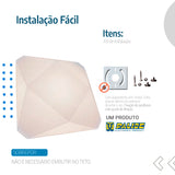 Plafon Teto moderno 3D Diamante Multicor 24w Efeito estrelado