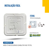 Plafon Led 33x33 25W Sobrepor Quadrado Borda Infinita