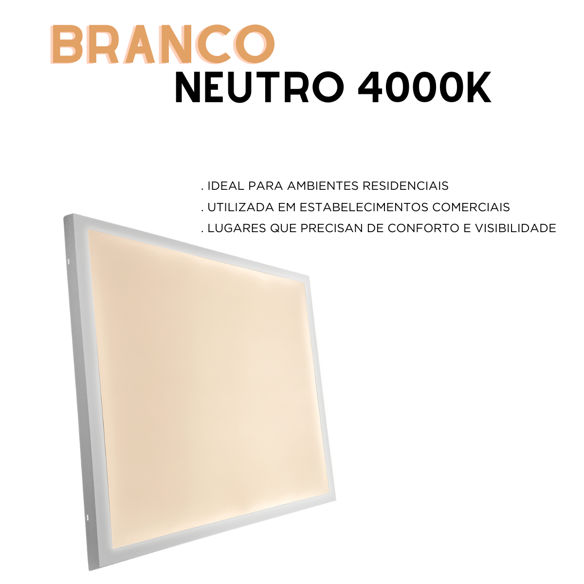 Luminária Painel Led 60x60 48w Sobrepor Quadrado