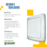 Lustre Plafon Led Cristal Duplo 33x33 24w Multicor Sobrepor Quadrado