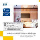 Lustre Plafon Led Cristal Duplo 33x33 24w Multicor Sobrepor Quadrado
