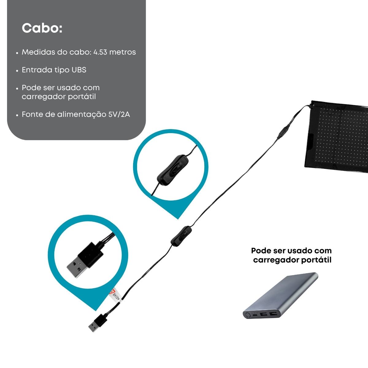 Painel LED Matrix Flexível e aderente Letreiro luminoso Bluetooth