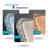 Lustre Plafon Cristal Led 44x44 30-60w Multicor Sobrepor Quadrado