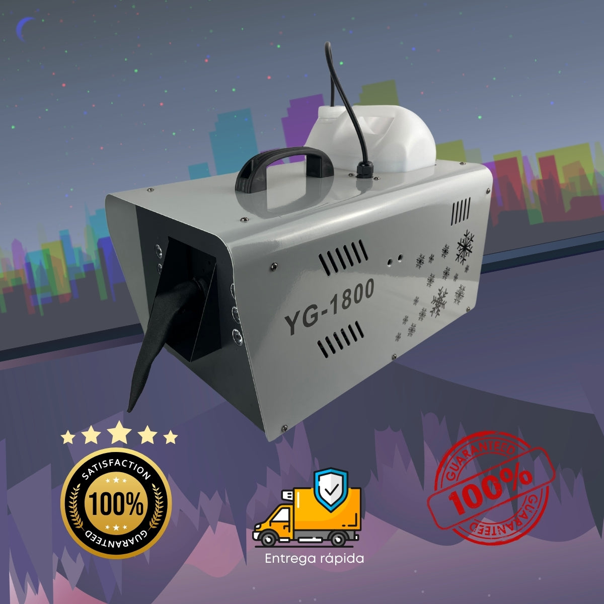 Máquina de Neve Artificial 1800W com LED RGB