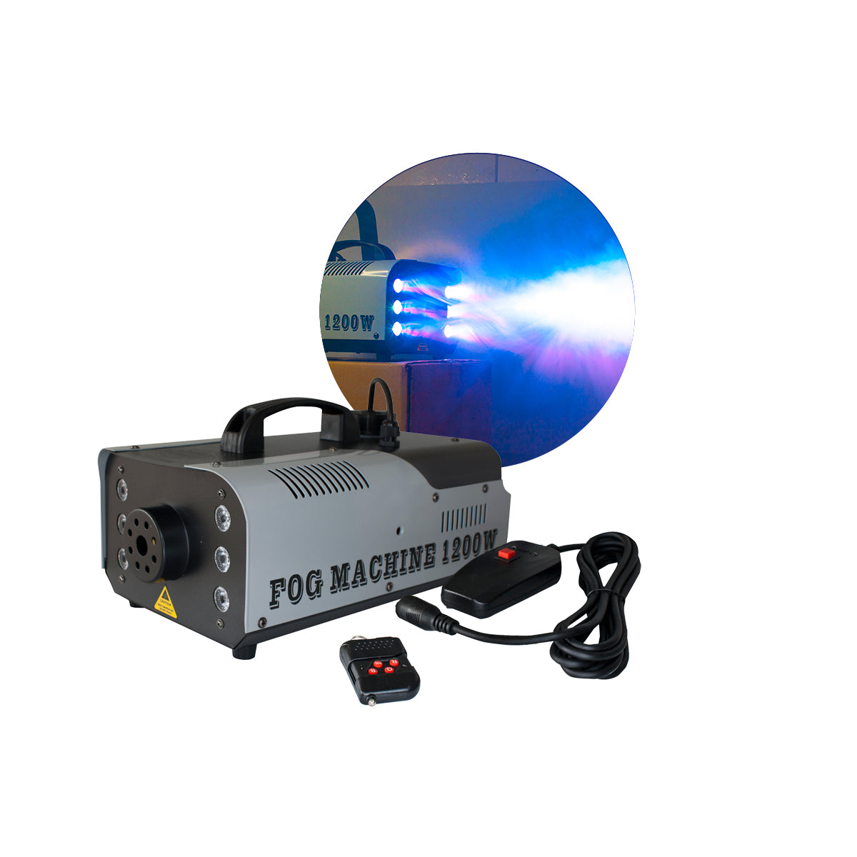 Máquina de Fumaça 1200w Iluminação Rgb Controle Sem Fio