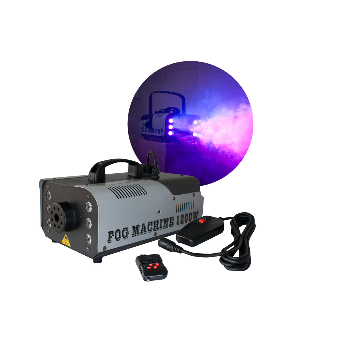 Máquina de Fumaça 1200w Iluminação Rgb Controle Sem Fio
