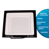 Refletor Super Led Holofote 200w Bivolt A Prova De Água Branco Frio