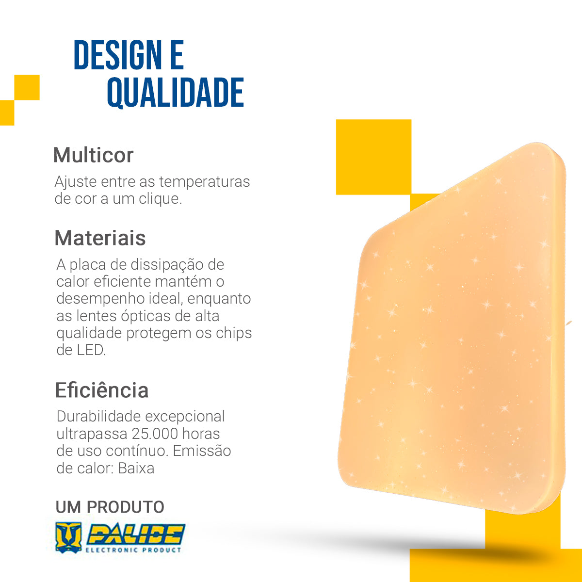 Plafon Led 43x43 30w-60w Multicor Sobrepor Quadrado Borda Infinita