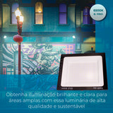 Refletor Super Led Holofote 200w Bivolt A Prova De Água Branco Frio