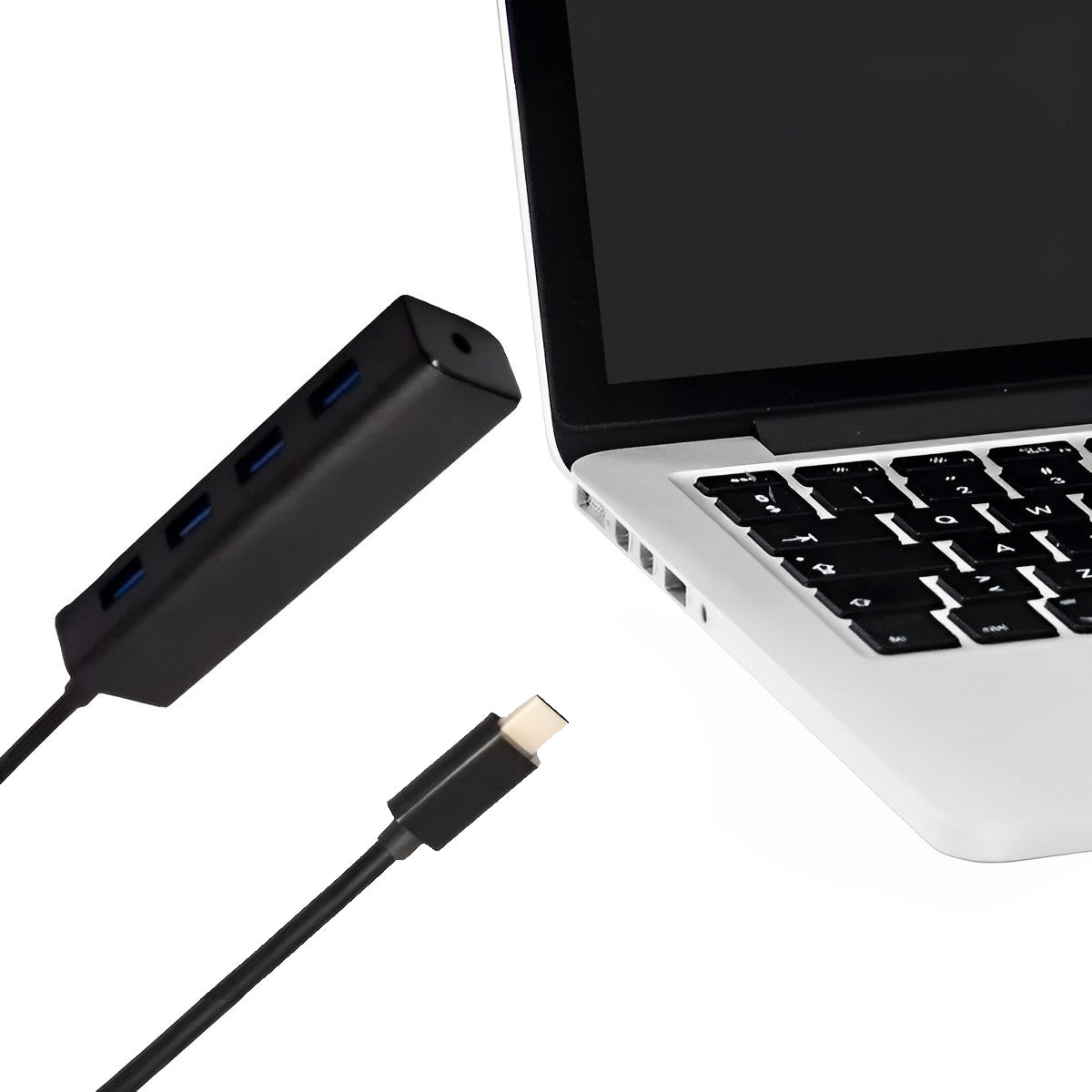 Hub com 4 portas USB OTG tipo C