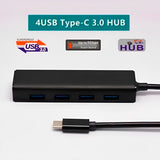 Hub com 4 portas USB OTG tipo C