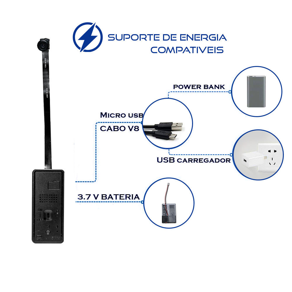 Micro câmera vigia WiFi IP Segurança 1080
