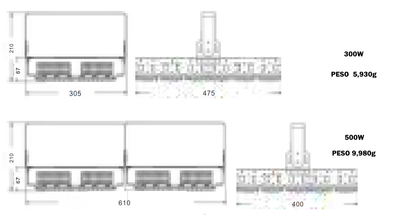 Refletor Led 500w Holofote Modular Lp65