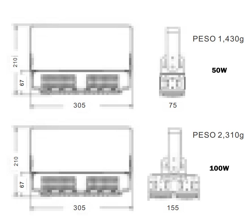 Refletor Led 250w Holofote Modular Lp65