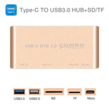 Adaptador 5em1 Tipo-c 3.1 Otg Usb 3.0 2.0 Hub Sd/tf Leitor P