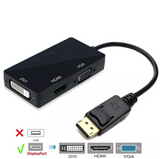 Cabo Adaptador Displayport 3 Em 1 Para Hdmi Dvi Vga 1037