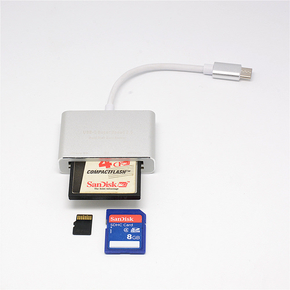 Tipo C Otg 3.0 Para Tf Sd Cf Cartões Leitor Adaptador Alumin
