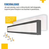Painel Led 15x120 36W Sobrepor Retangular Luminária