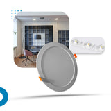 Painel Plafon Led 22cm 18w Embutir Redondo Luminária