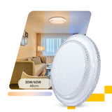 Lustre Plafon Cristal Led 48cm 30-60w Sobrepor Redondo