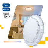 Lustre Plafon Cristal Led 48cm 30-60w Sobrepor Redondo