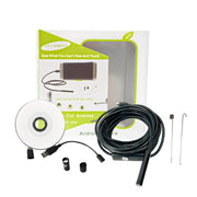 Câmera Endoscópica USB 7mm  2m Borescope com 6 LEDs  Ajustáveis