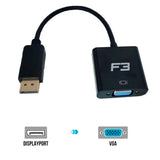 Cabo Adaptador Conversor DisplayPort para VGA F3 – Full HD 1080p