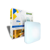 Plafon Led 33x33 25W Sobrepor Quadrado Borda Infinita
