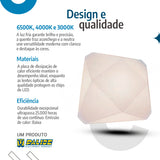 Plafon Led 23x23cm modelo 3D Efeito Diamante 18W Efeito  c/ brilho