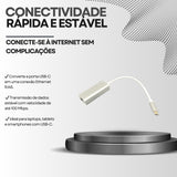 Adaptador Usb-c 3.0 Para Ethernet 10/1000 Mbps Rj45 Type-c