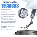 Fonte de Alimentação Lucky X-Turbo 5V 2A – Estabilidade e Carga Rápida