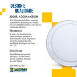 Plafon Led Cristal Redondo 38cm 25w Sobrepor c/ brilho