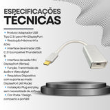Adaptador USB-C para Mini DisplayPort (Mini DP) Palide – Resolução 4K e 60Hz