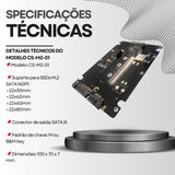 Case Adaptador SSD M.2 SATA (NGFF) para SATA III 2.5" Palide