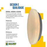 Plafon Led Borda Infinita 18w Redondo Sobrepor P/teto