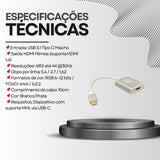 Cabo Adaptador USB-C para HDMI 4K Palide – Alta Performance e Espelhamento MHL