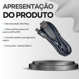 Cabo USB para Micro USB V3 Profissional Palide – Alta Velocidade e Carregamento Seguro