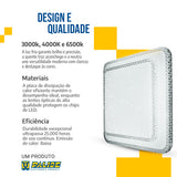 Lustre Plafon Cristal Led 33x33 25w Sobrepor Quadrado c/ brilho