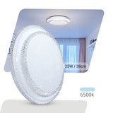 Lustre Plafon Cristal Led 38cm 25w Sobrepor Redondo