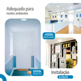 Painel Led 30x30 24W Embutir Redondo Luminária