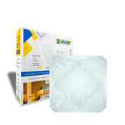 Plafon Led modelo 3D Diamante 33x33cm Multicor 24w Efeito estrelado