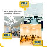 Painel Led 62X62 48W Embutir Quadrado Luminária
