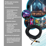 Cabo de Rede Cat5e U/UTP 21 m com Conector RJ45 Reforçado – Uso em Painéis de LED e Displays Digitais