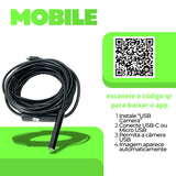 Câmera Endoscópica USB 7mm  2m Borescope com 6 LEDs  Ajustáveis
